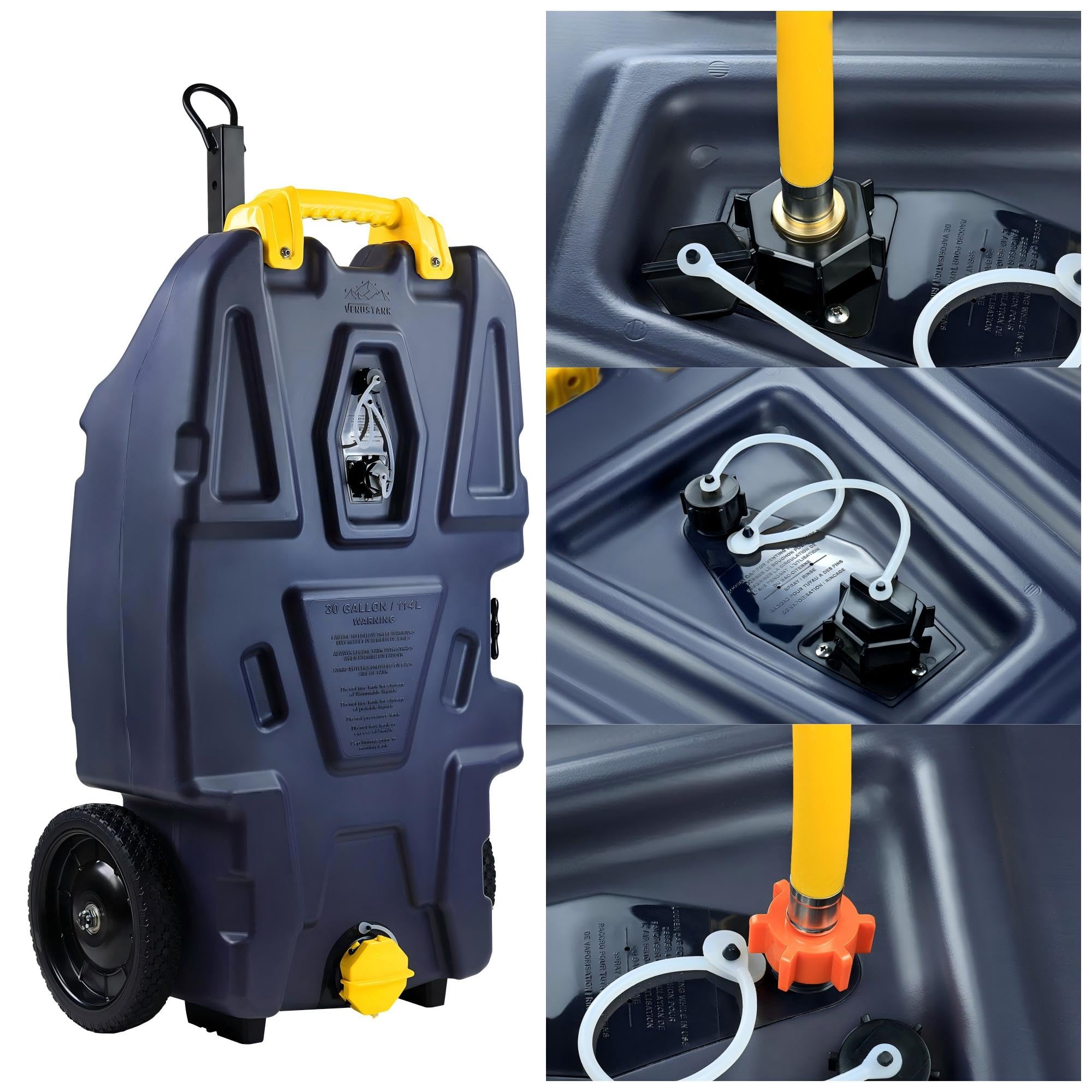 Amazon.com: Venustank 30 Gallon RV Portable Waste Tank 2 Wheel